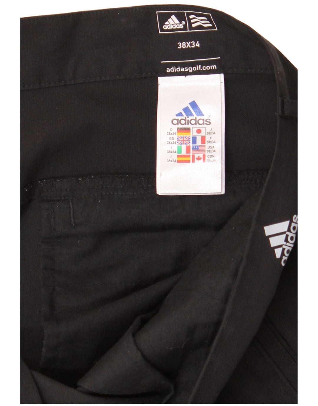 ADIDAS Herren Adizero Straight Chino Hose W38 L34 Schwarz Polyester