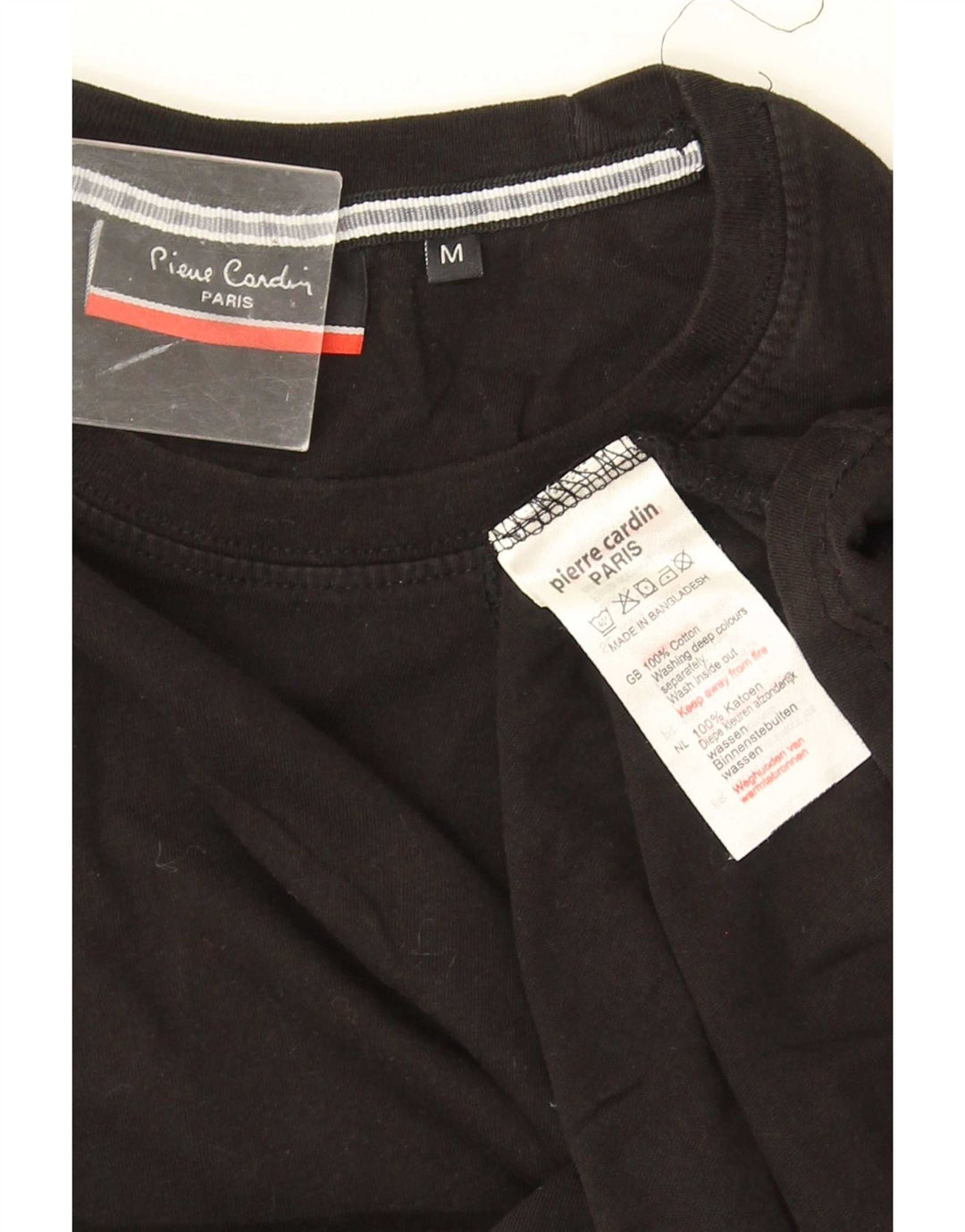Pierre Cardin Herren T-Shirt Top Medium Schwarz Baumwolle