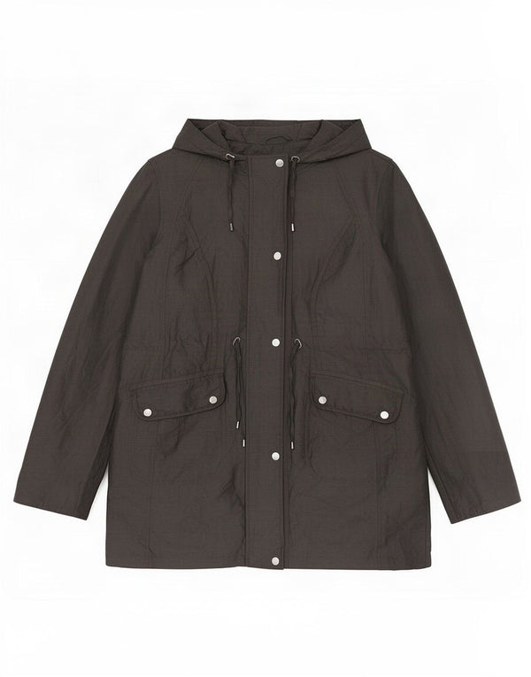 Marks & Spencer Damen Parka mit Kapuze, UK 14, Größe L, Grau, Polyamid