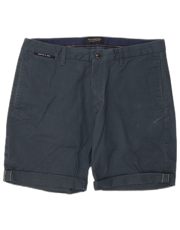 Scotch & Soda Herren-Chinoshorts W32, mittelmarineblaue Baumwolle