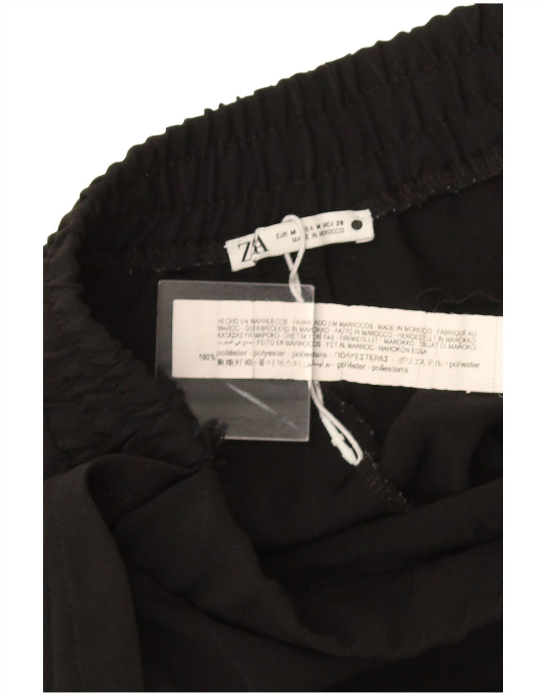Zara Damen Wickelhose, Freizeithose, Größe M, W30, L27, Schwarz, Polyester