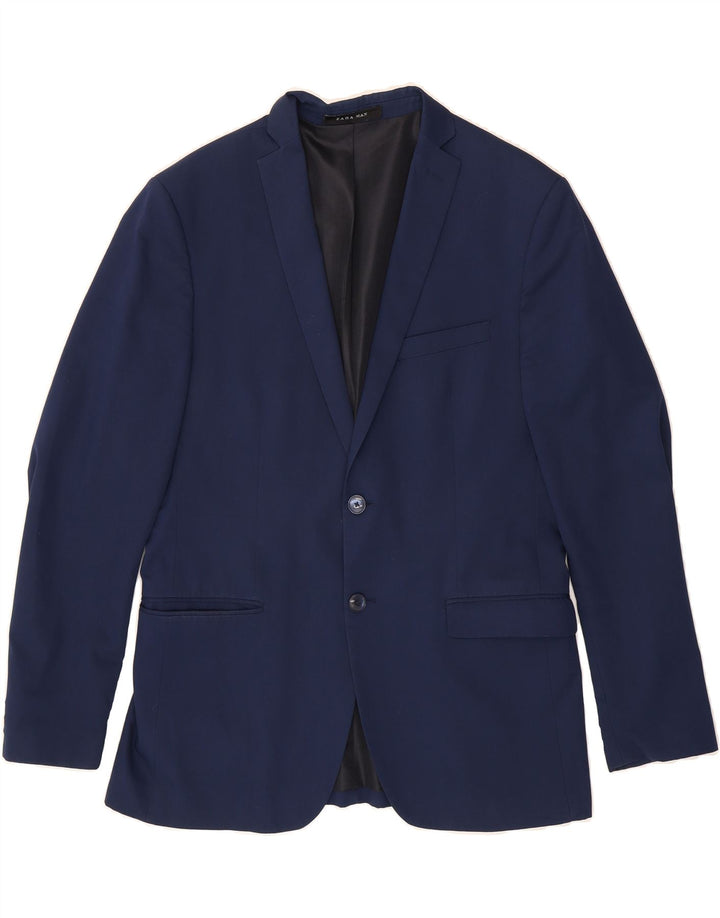 ZARA Mens 2 Button 2 Piece Suit IT 52 XL W35 L29 Navy Blue Viscose Vintage Zara and Second-Hand Zara from Messina Hembry 