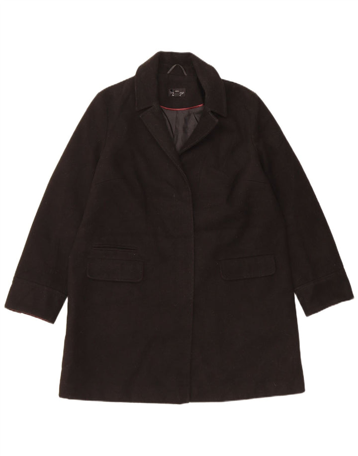 Topshop Damenmantel UK 12 Mittelschwarzes Polyester