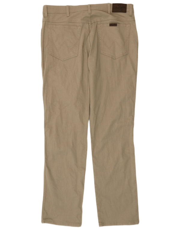 Wrangler Mens Regular Fit Straight Jeans W38 L34 Grüne Baumwolle