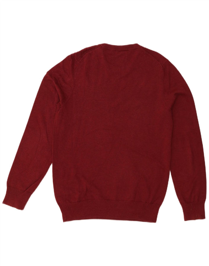 Marks & Spencer Herren-Pullover mit Rundhalsausschnitt, Größe S, Burgunderrot, Baumwolle
