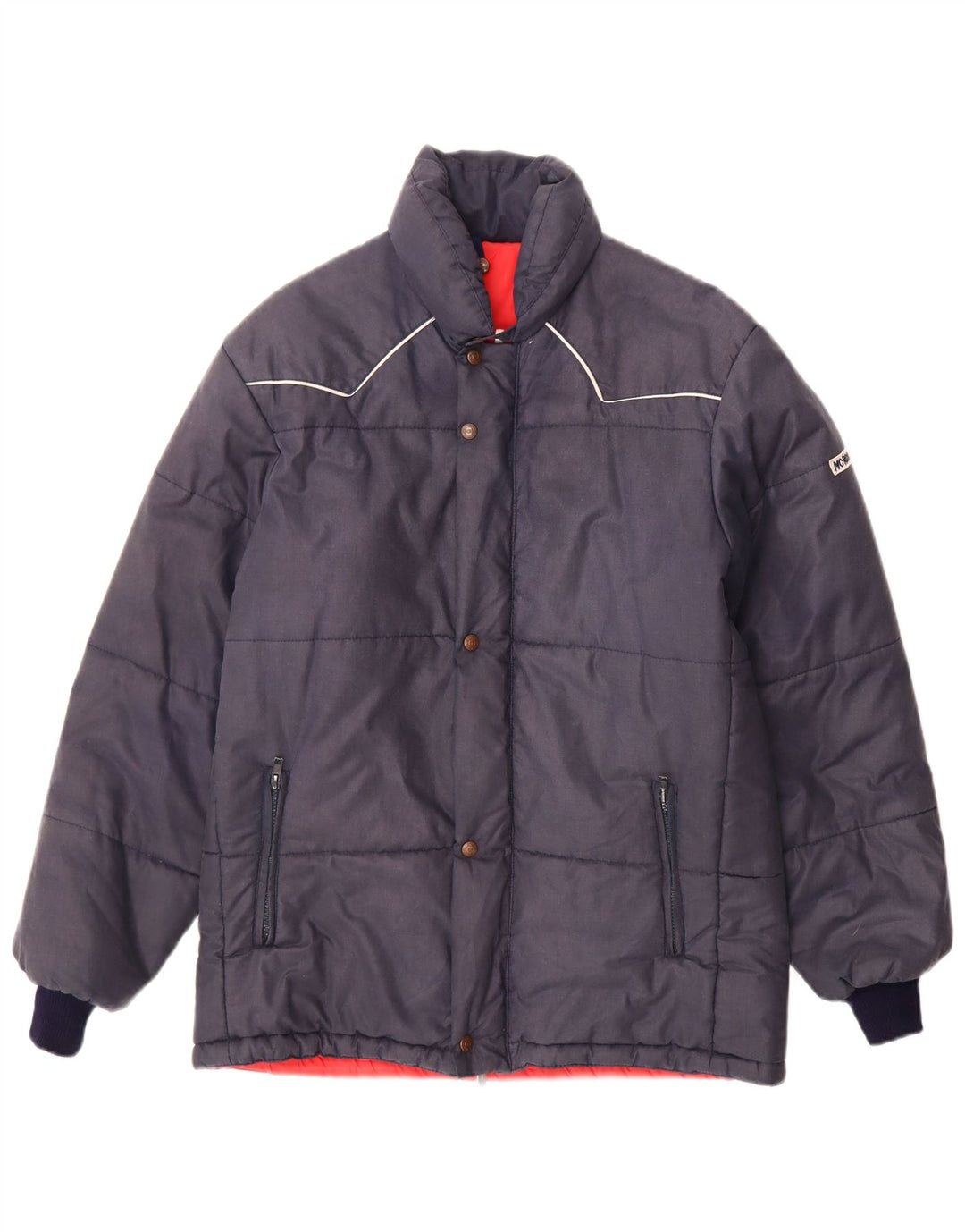 MCROSS Wattierte Herrenjacke IT 48 Mittelmarineblaue Baumwolle