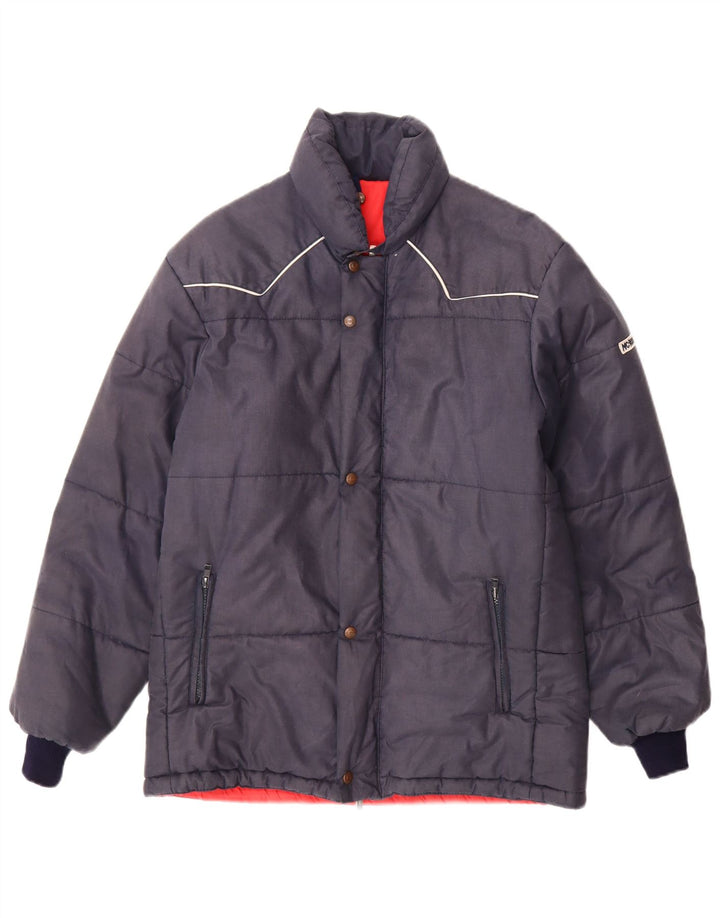 MCROSS Wattierte Herrenjacke IT 48 Mittelmarineblaue Baumwolle