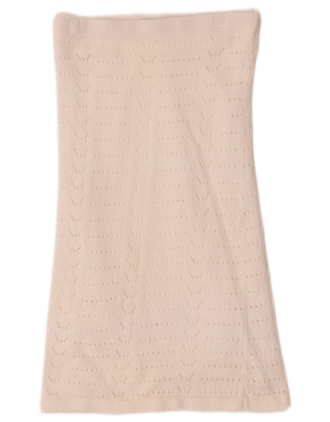 VINTAGE Damen Strick-A-Linien-Rock W28 Mittelweiß