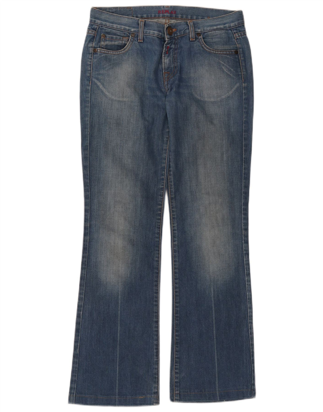 Replay Damen Bootcut Jeans W27 L30 Blaue Baumwolle
