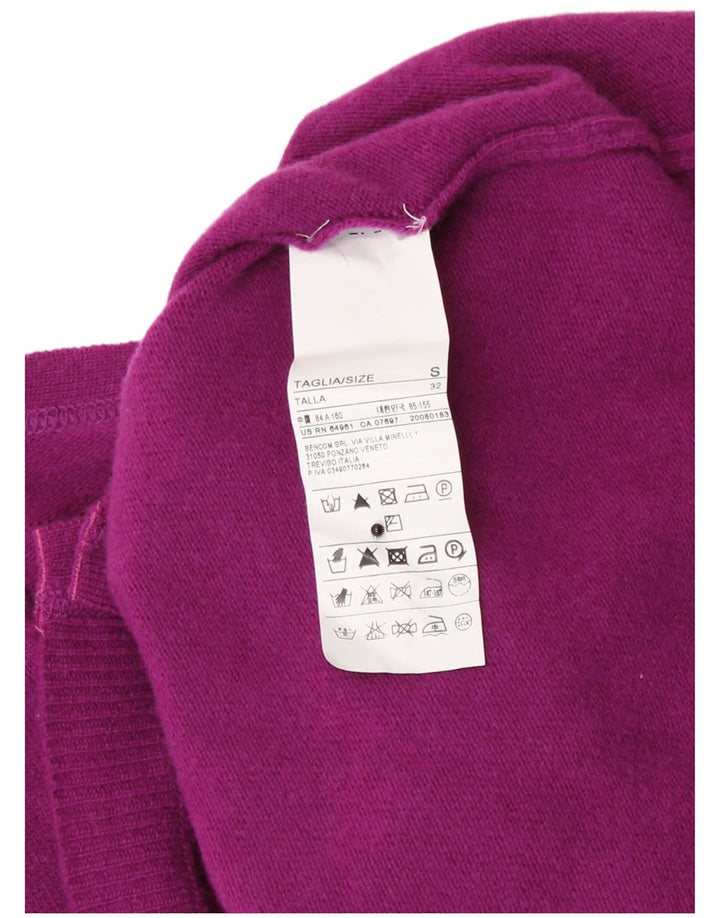 Benetton Damen-Cardigan-Pullover UK 8 Small Lila Wolle