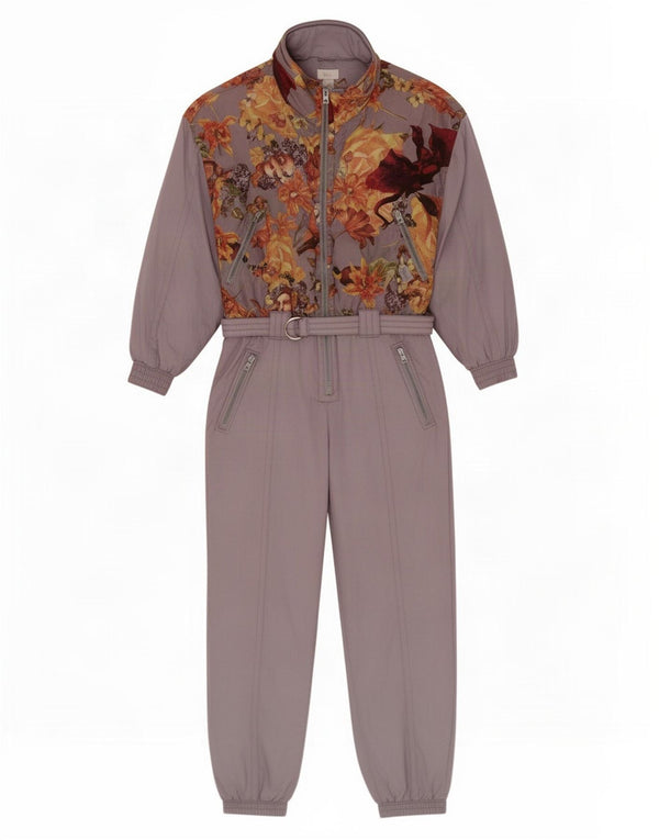 Etirel Damen Skioverall UK 12 Medium Purple Floral Polyamid