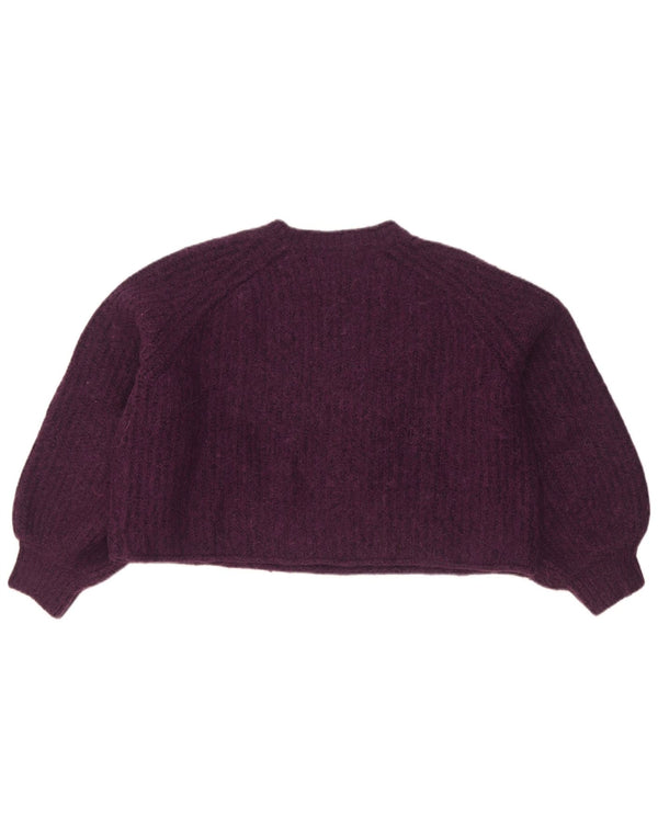 Zara Damen Crop Oversized Rollkragenpullover Pullover UK 16 Large Lila