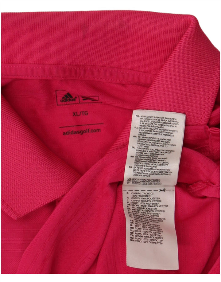 Adidas Herren Poloshirt XL Rosa Polyester