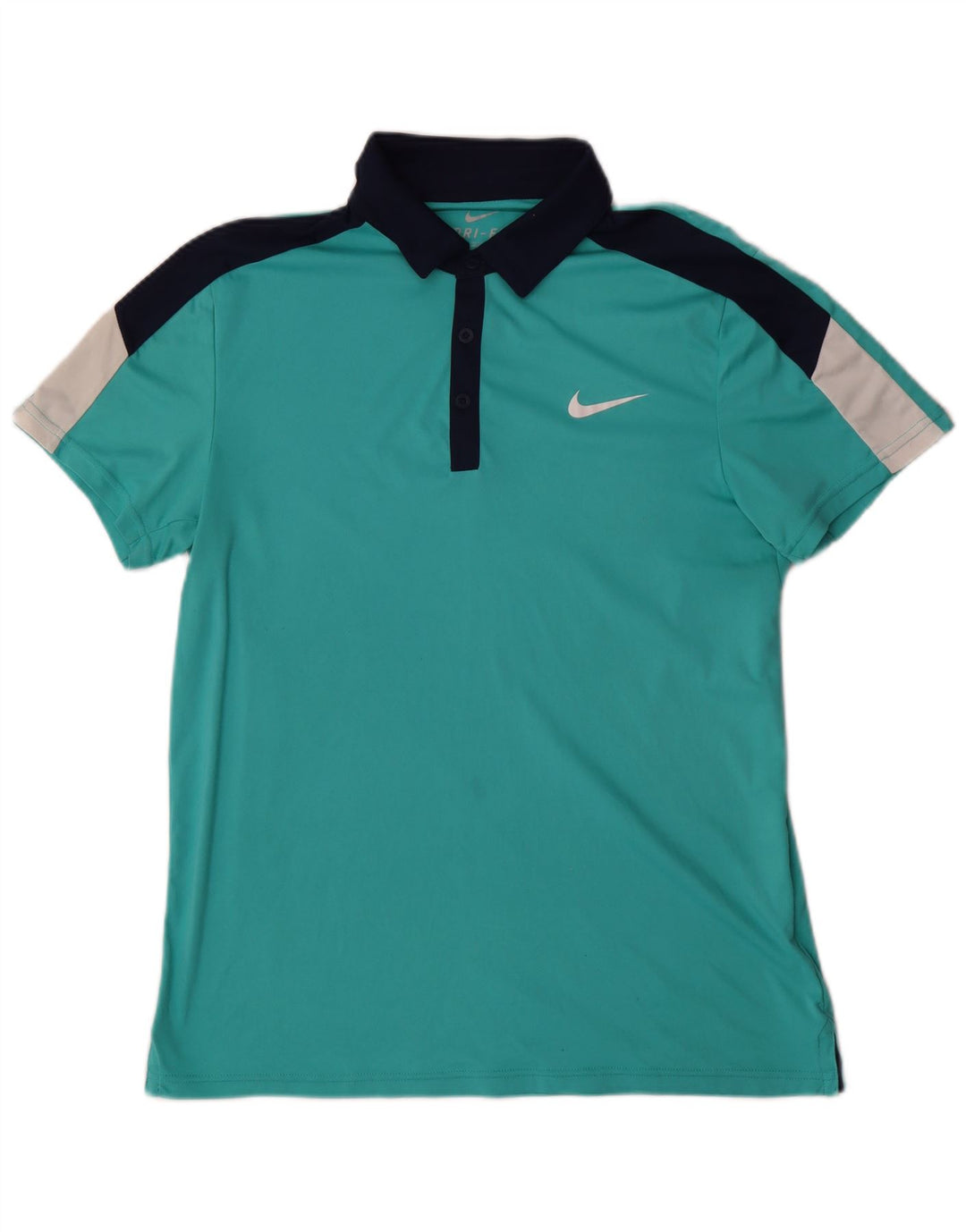 NIKE Herren-Dri-Fit-Rugby-Poloshirt, mittelgroß, Türkis, Farbblock