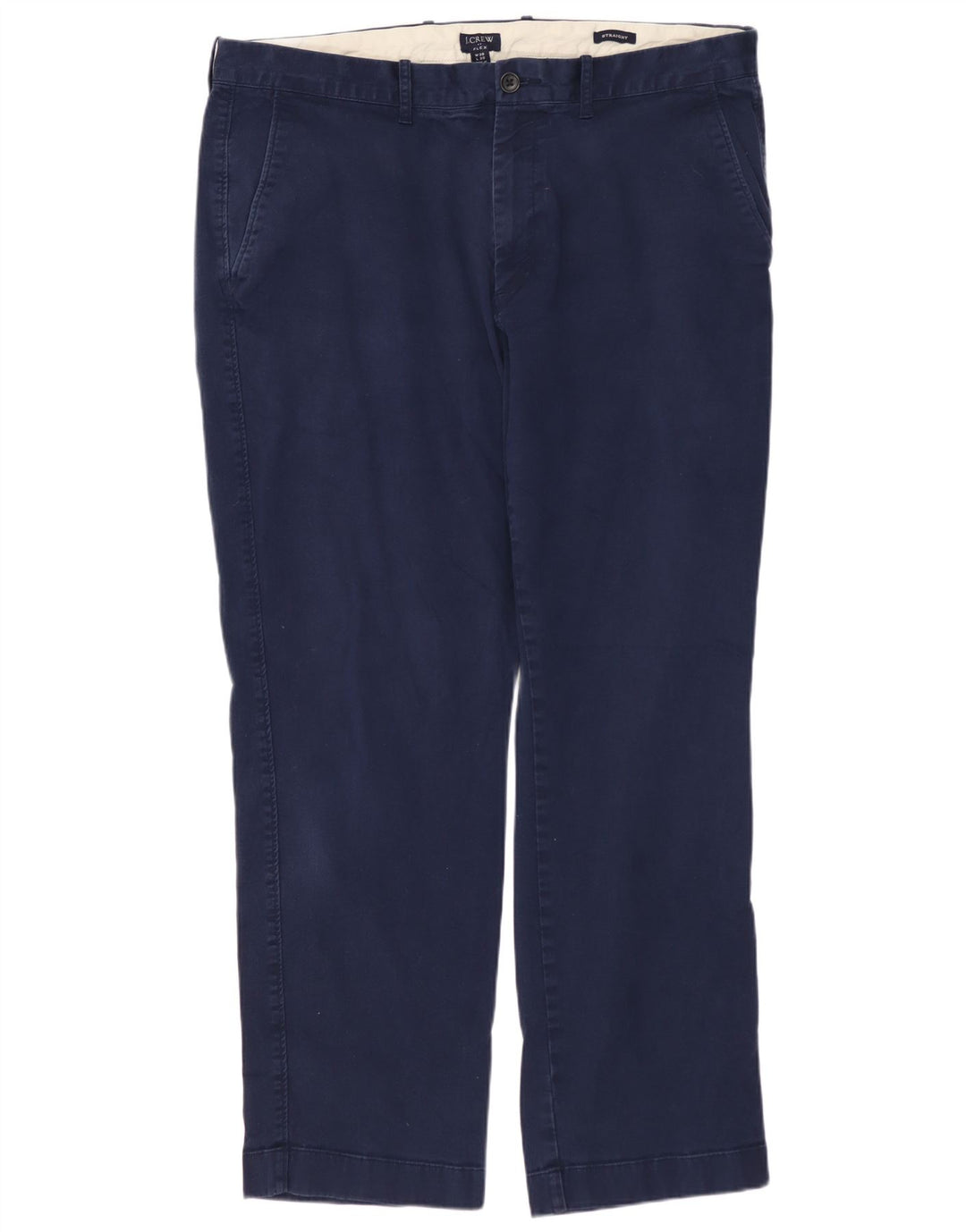 J. CREW Herren Flex Straight Chino Hose W36 L30 Marineblaue Baumwolle