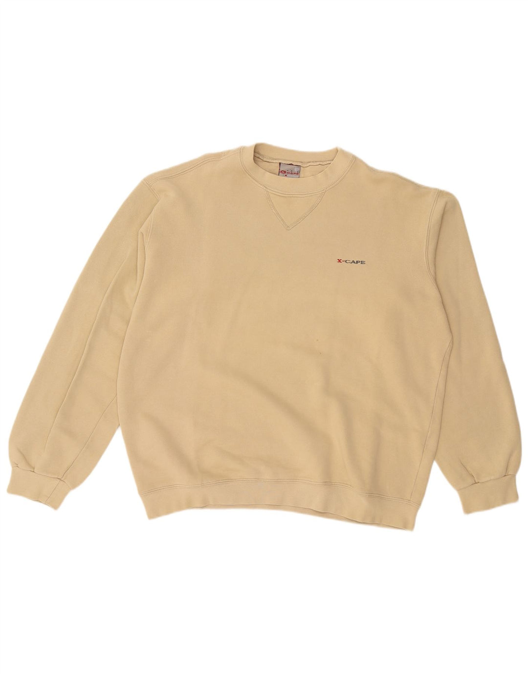 X-CAPE Herren-Sweatshirt-Pullover, groß, beige, Baumwolle