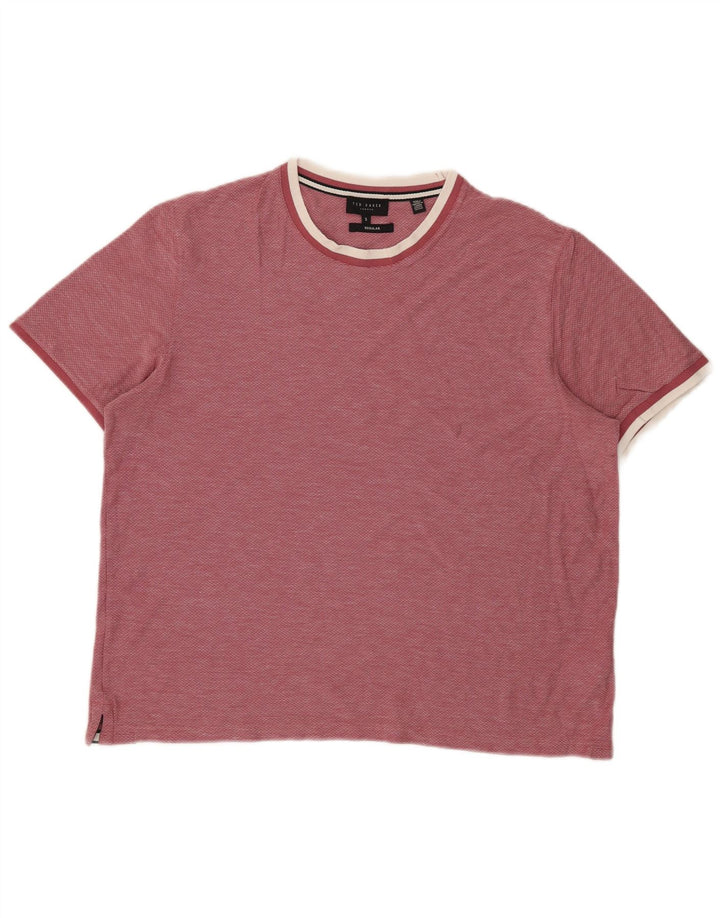 Ted Baker Herren-T-Shirt, normal, Größe 5, XL, rosa, Baumwolle