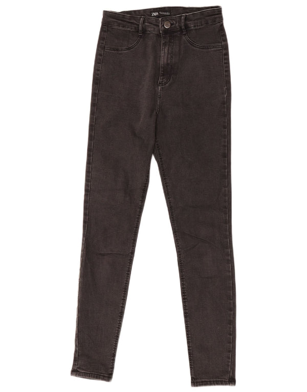 Zara Damen High Waist Skinny Jeans EU 36 XS W26 L27 Grau