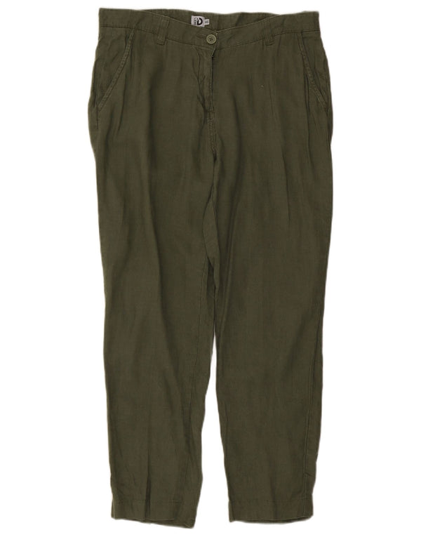 Dack's Damen Tapered Chino-Hose IT 46 Large W32 L26 Grünes Leinen