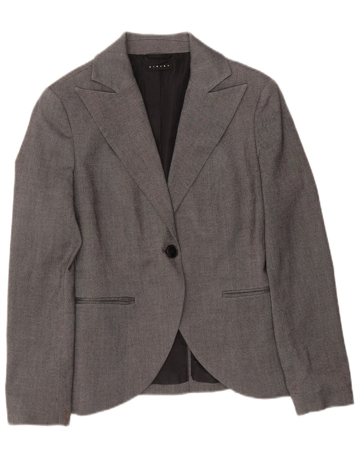 Sisley Damen-Blazer mit 1 Knopf, Gr. 8, Grau