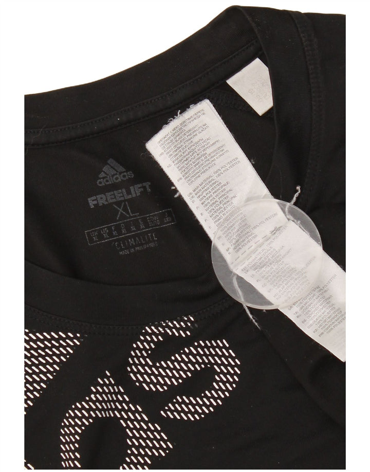 Adidas Herren Climalite Graphic T-Shirt Top XL Schwarz Polyester