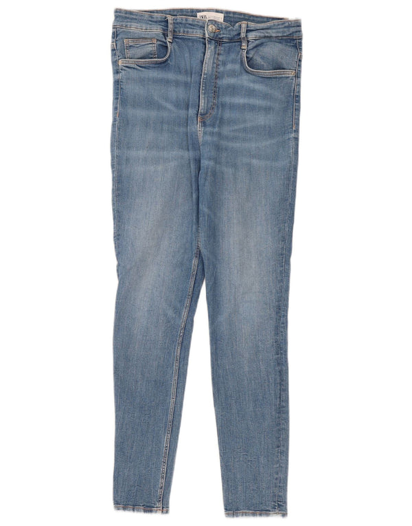Zara Damen-Jeans mit hoher Taille, Röhrenjeans, EU 42, Größe L, W32, L28, Blau