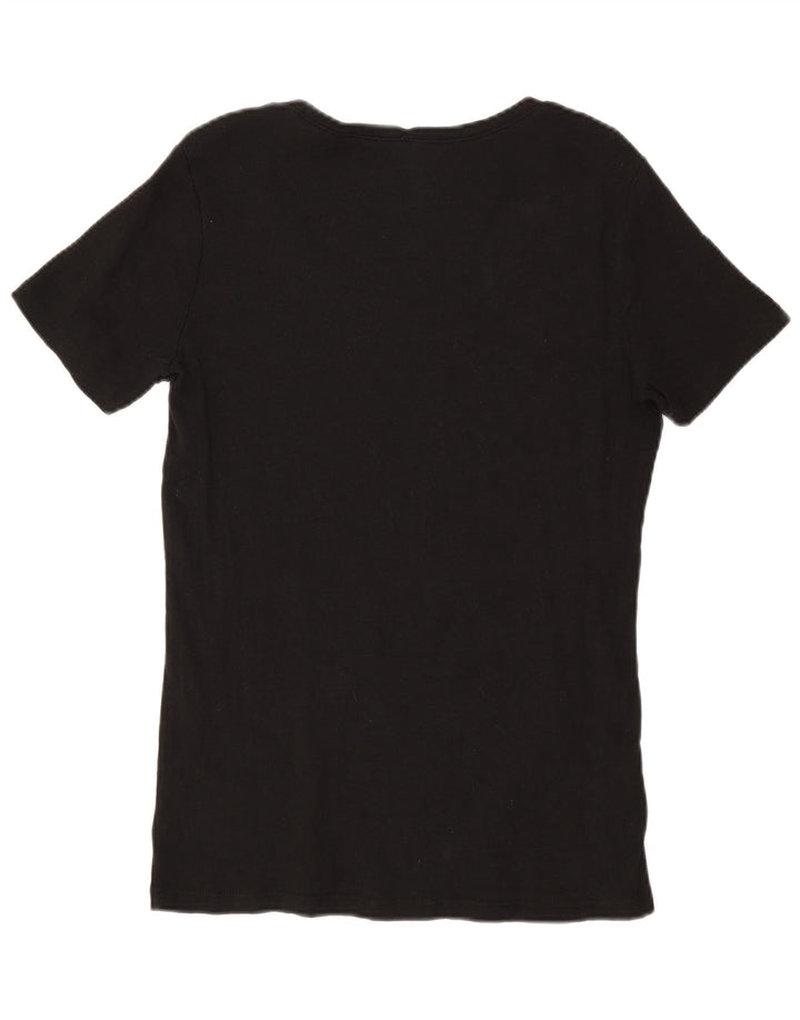 EDDIE BAUER Damen T-Shirt Top UK 16 Large Schwarz