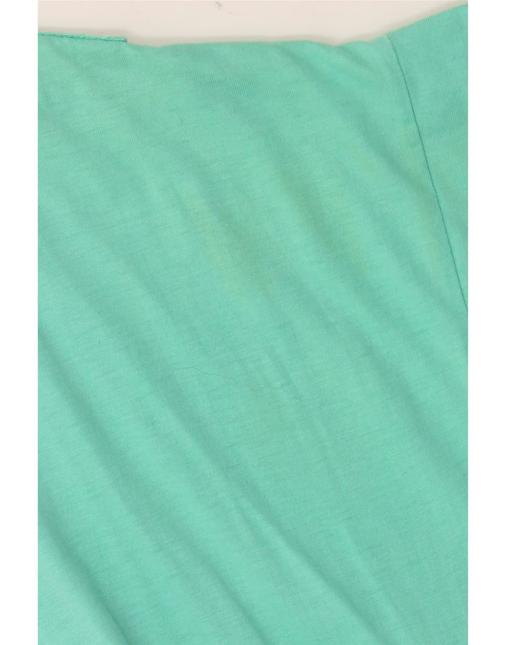 VINTAGE Damen Basic Kleid EU 40 Mittelgrüne Baumwolle