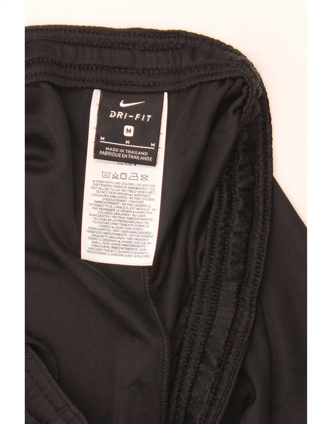 Nike Damen Dri Fit Sport Shorts UK 12 Mittelschwarzes Colourblock-Polyester