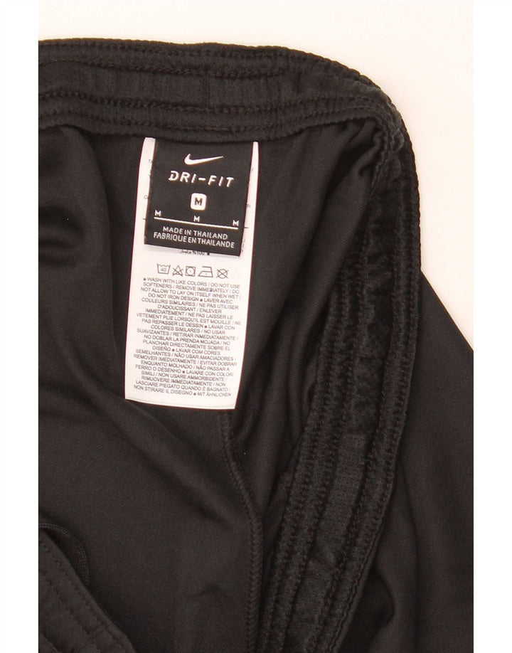 Nike Damen Dri Fit Sport Shorts UK 12 Mittelschwarzes Colourblock-Polyester