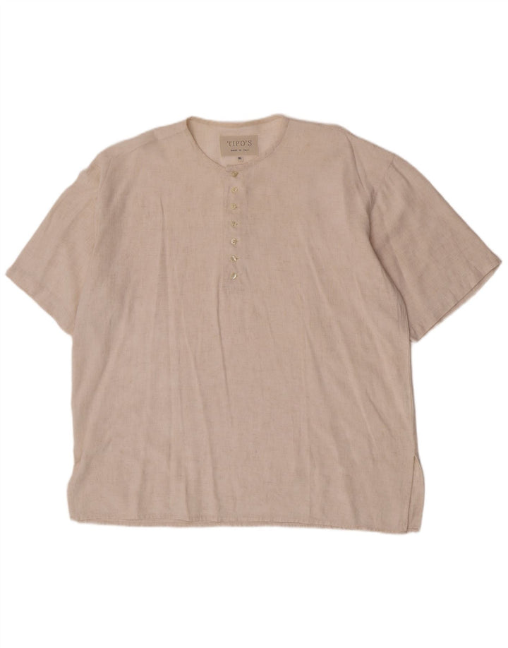 Tipo' S Herren Kurzarm-Pulloverhemd XL Beige Viskose