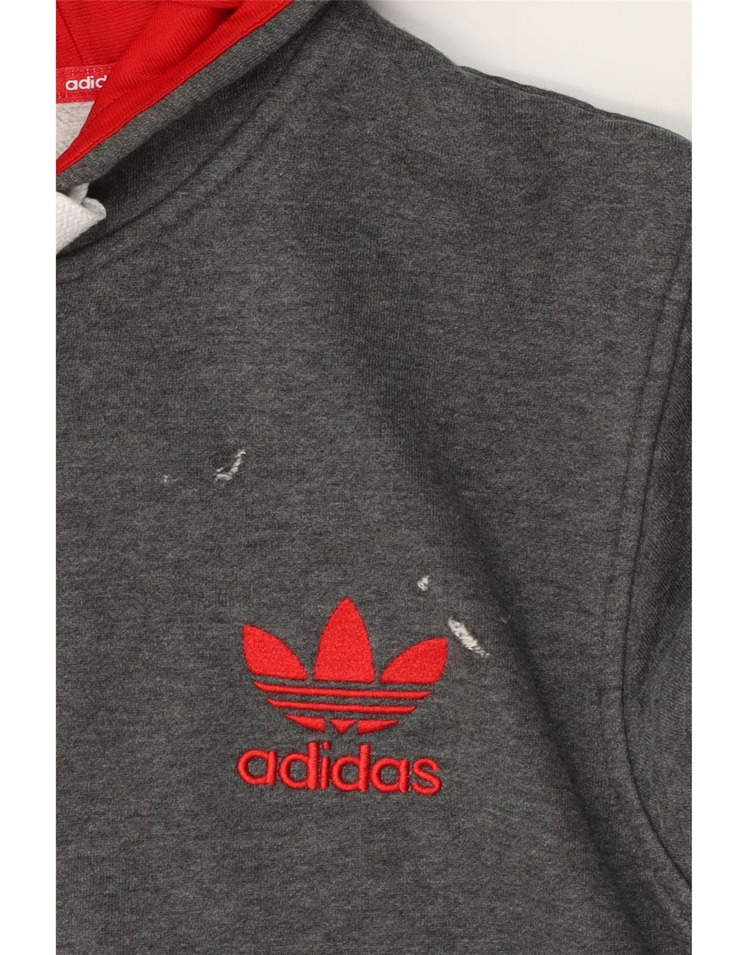 Adidas Herren-Kapuzenpullover mit Reißverschluss, groß, graue Baumwolle