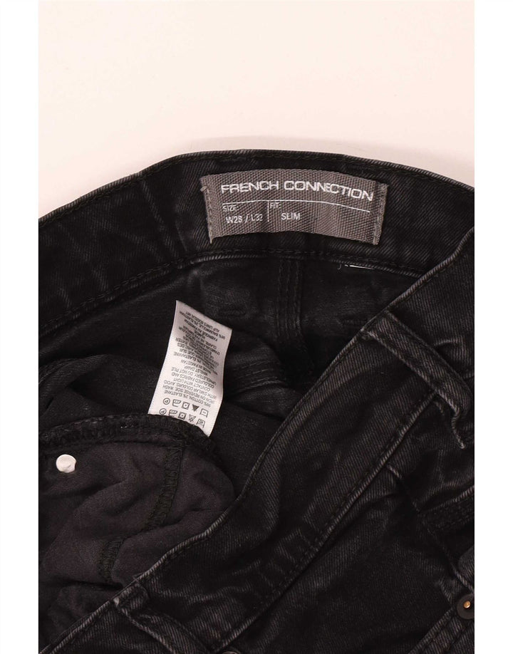 French Connection Slim-Jeans für Herren, W28, L32, schwarze Baumwolle