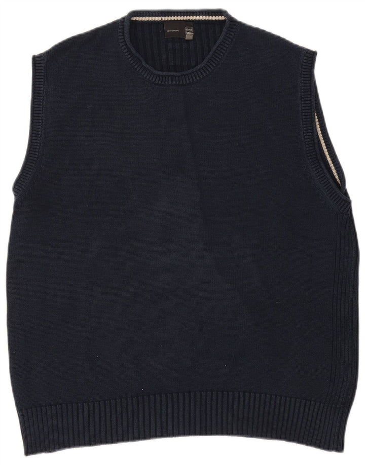 Gas Herren Weste Tank Top 2XL Marineblau Baumwolle