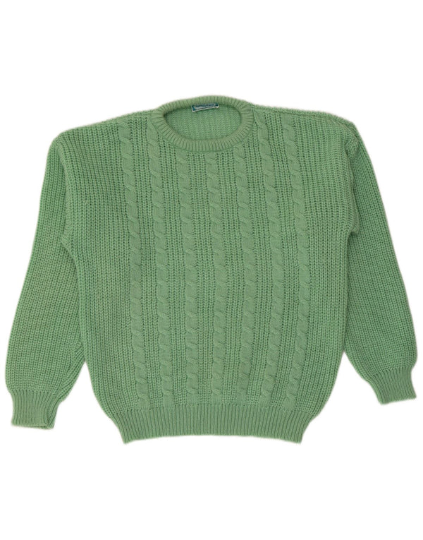 Vintage Damen Pullover mit Rundhalsausschnitt UK 18 XL Grün