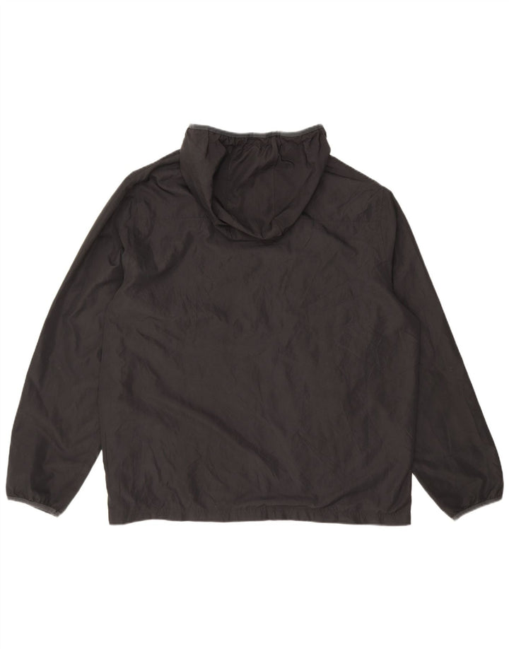 STARTER Mens Hooded Rain Jacket UK 42 XL Black Colourblock