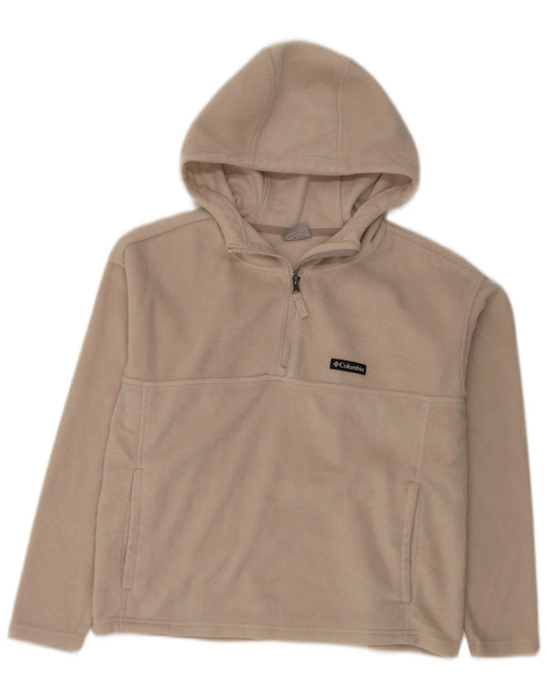 Columbia Damen-Oversize-Fleecepullover mit Kapuze und Reißverschluss, Gr. 10, Größe S, Beige