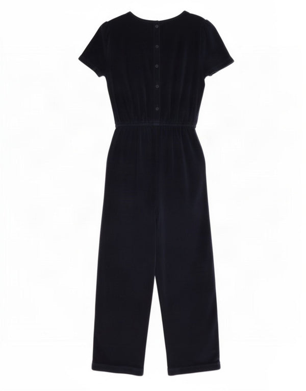 Fat Face Mädchen-Overall aus Samt mit abstraktem Muster, 10–11 Jahre, Marineblau