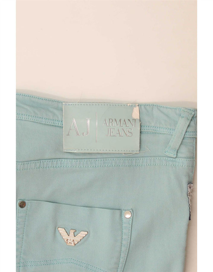 Schmal geschnittene Damenhose von Armani, W29, L25, Blau, Modal