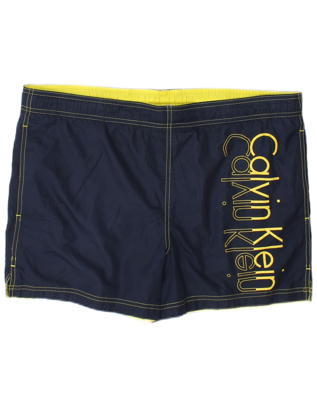 Calvin Klein Herren-Badeshorts mit Grafik, mittelgroß, marineblau, Polyester