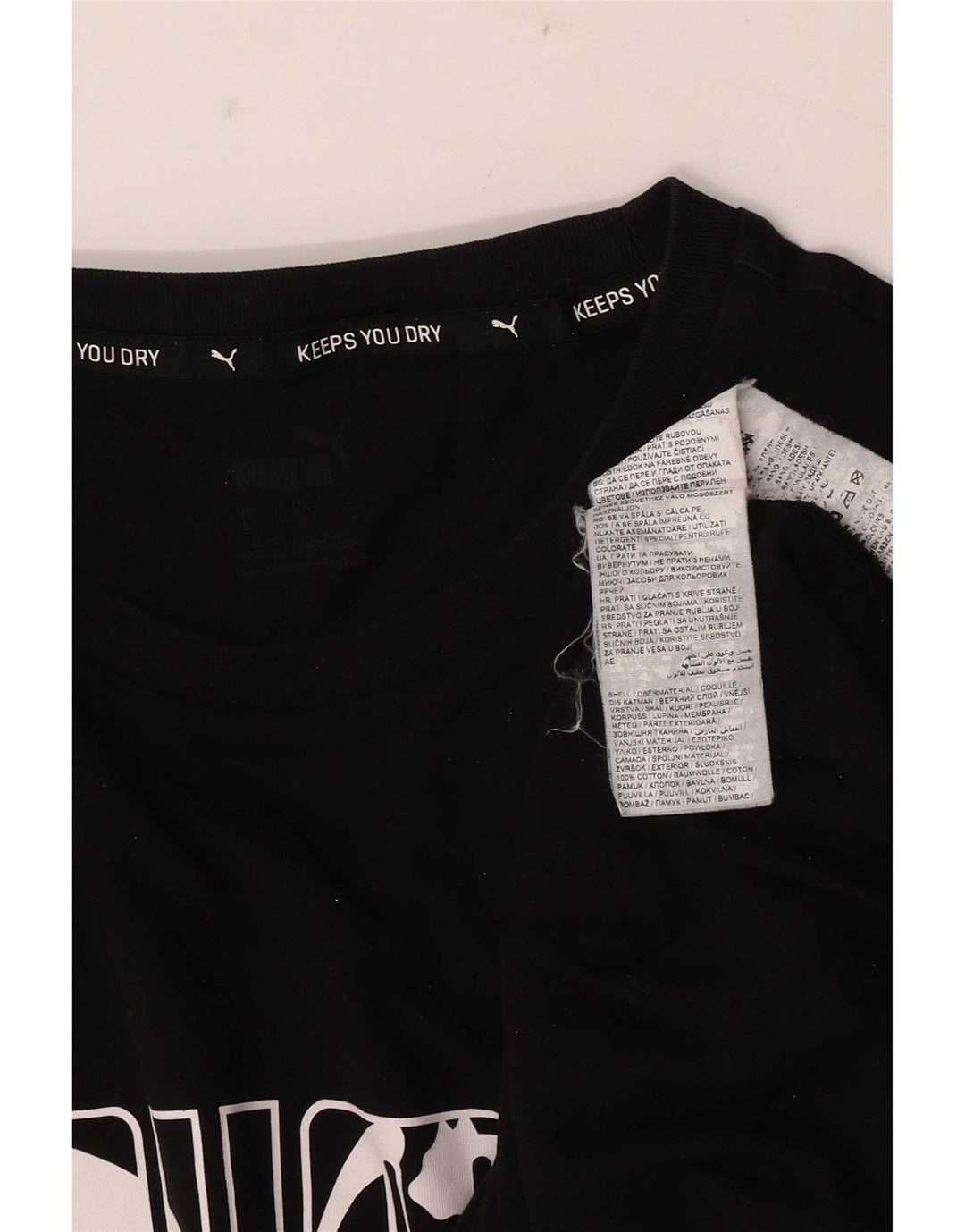 Puma Herren T-Shirt mit Grafik, groß, aus schwarzer Baumwolle