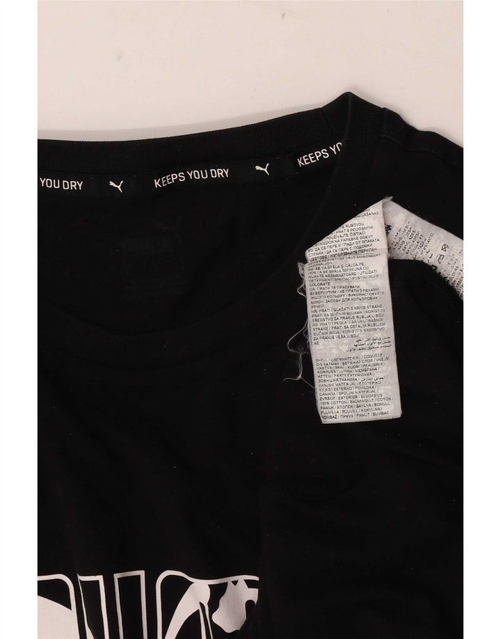 Puma Herren T-Shirt mit Grafik, groß, aus schwarzer Baumwolle