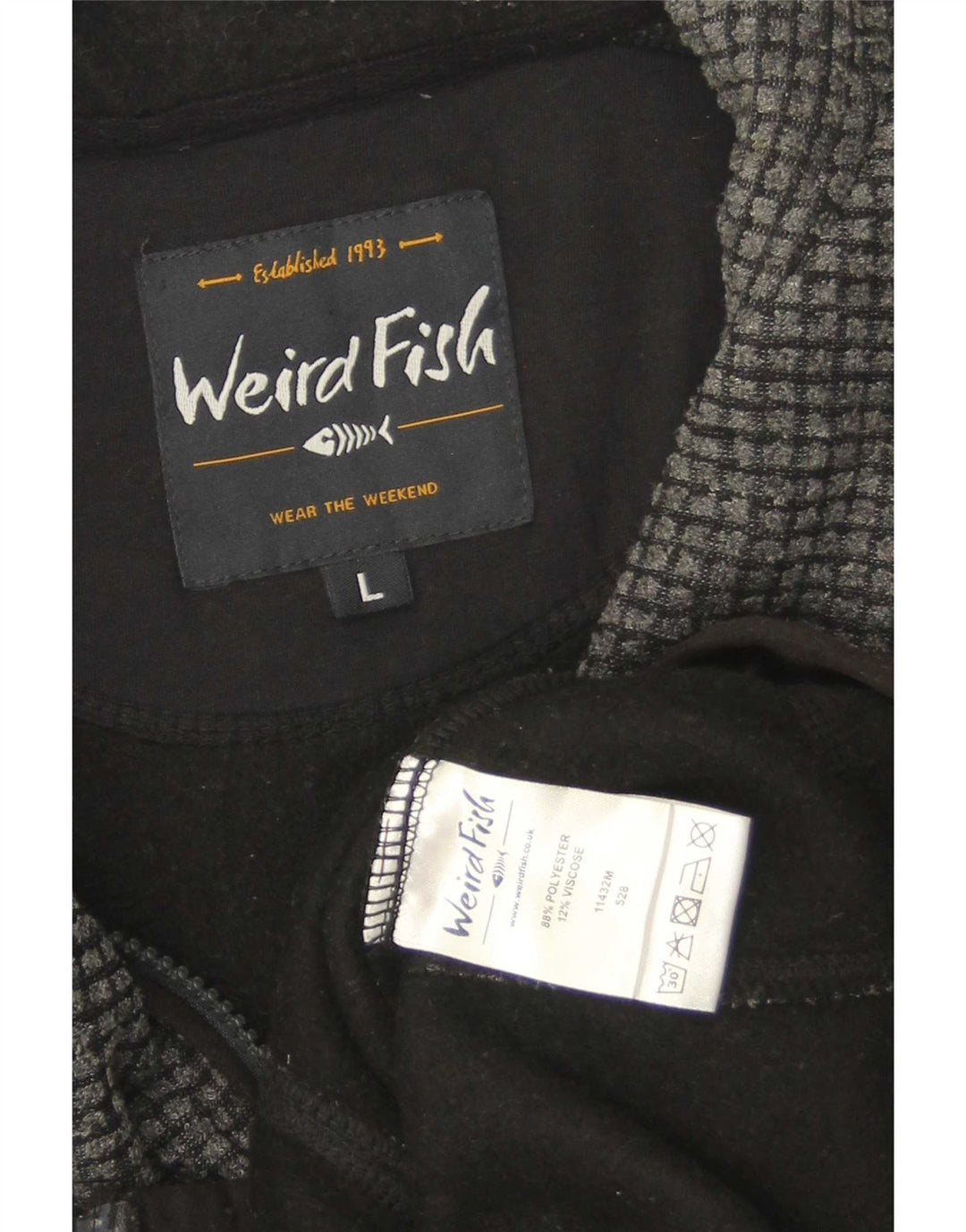 Weird Fish Herren Fleecejacke UK 40 Large Grau Polyester