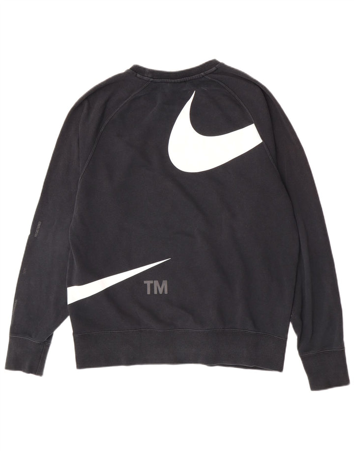 Nike Herren-Sweatshirt mit Swoosh-Grafik, mittlere schwarze Baumwolle