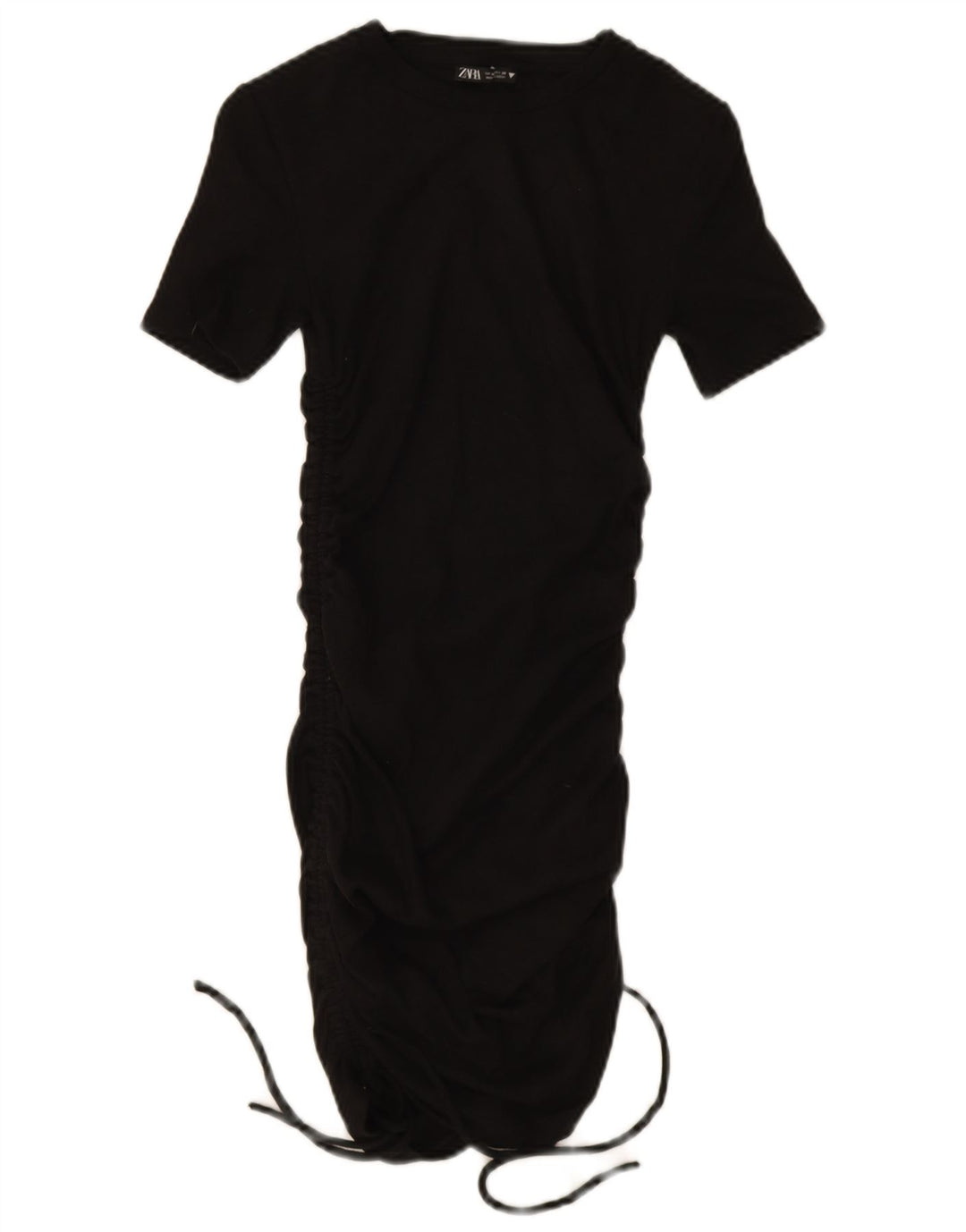 Zara Damen Figurbetontes Kleid UK 12 Medium Schwarz Baumwolle