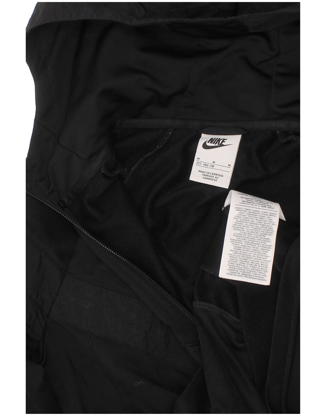 NIKE Mädchen-Kapuzenpullover mit Reißverschluss, 10–11 Jahre, mittelschwarzes Polyester