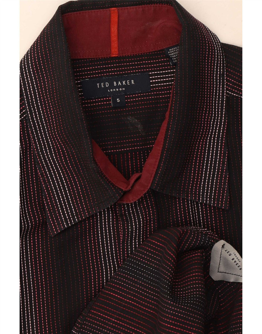 Ted Baker Herrenhemd Größe 5 XL Schwarz gestreift