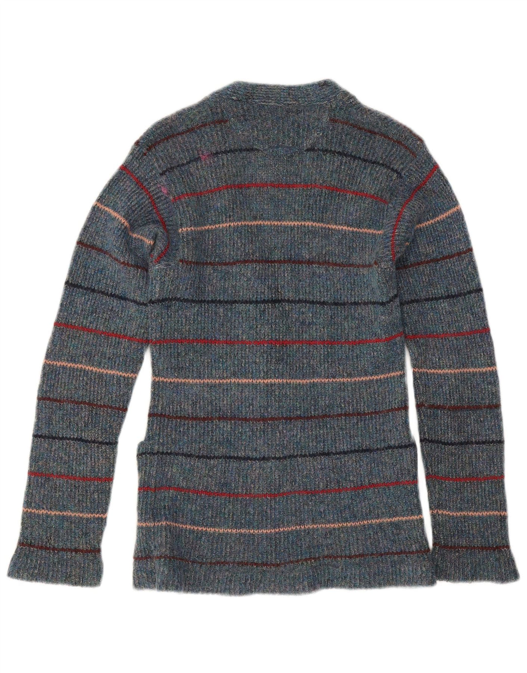 Gilmar Damen Strickjacke IT 42 Mittelblau gestreift