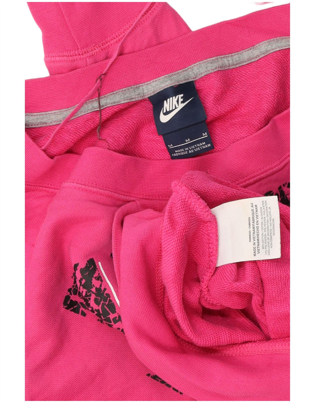 Nike Womens Graphic Sweatshirt Pullover UK 14 Mittelrosa Baumwolle
