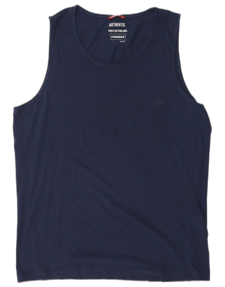 Carrera Herren-Weste-Top, groß, marineblaue Baumwolle